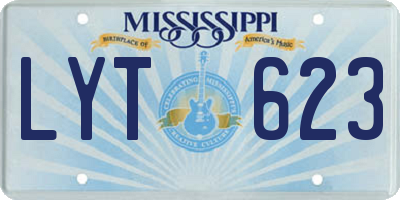 MS license plate LYT623