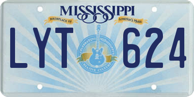 MS license plate LYT624