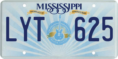 MS license plate LYT625