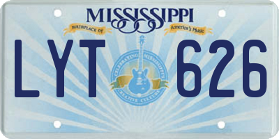 MS license plate LYT626