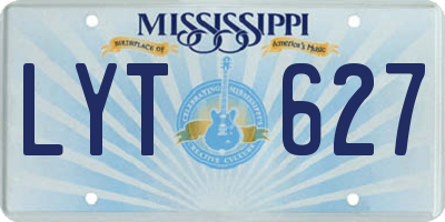 MS license plate LYT627