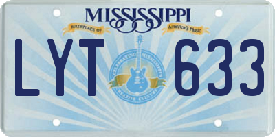 MS license plate LYT633