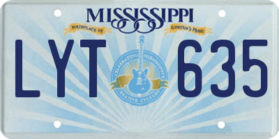 MS license plate LYT635