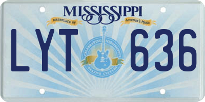 MS license plate LYT636
