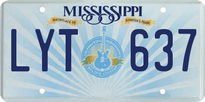 MS license plate LYT637