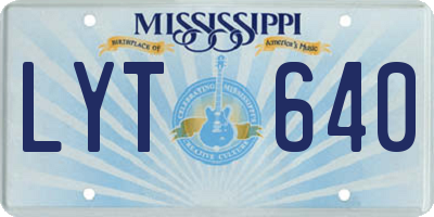 MS license plate LYT640