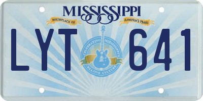 MS license plate LYT641