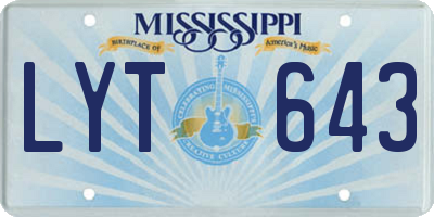 MS license plate LYT643