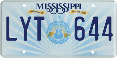 MS license plate LYT644