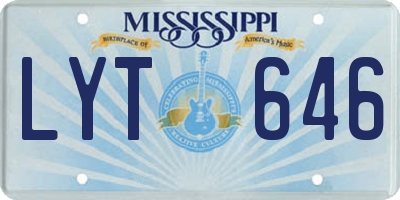 MS license plate LYT646