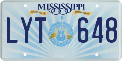 MS license plate LYT648