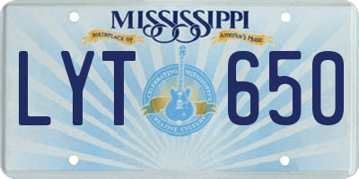 MS license plate LYT650