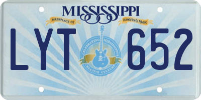 MS license plate LYT652
