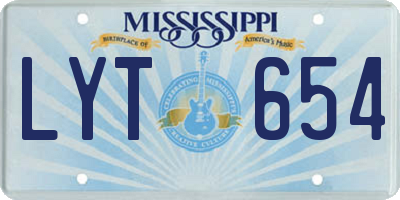 MS license plate LYT654
