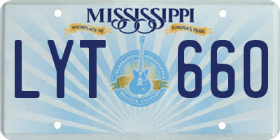 MS license plate LYT660