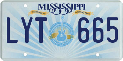 MS license plate LYT665