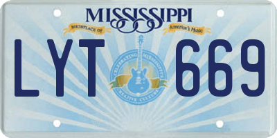 MS license plate LYT669