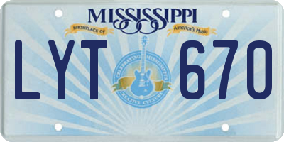 MS license plate LYT670