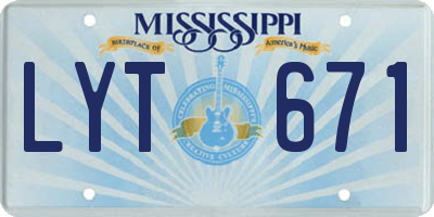 MS license plate LYT671