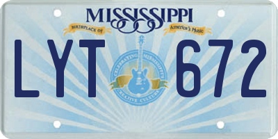 MS license plate LYT672