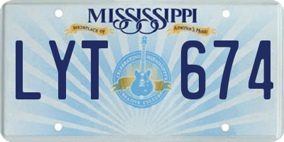 MS license plate LYT674