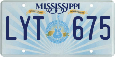 MS license plate LYT675