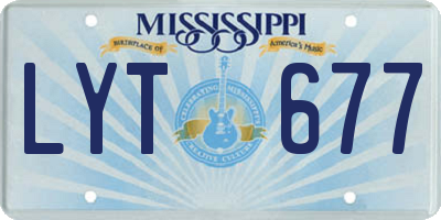 MS license plate LYT677