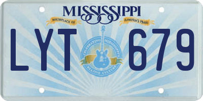 MS license plate LYT679