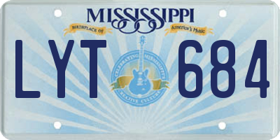 MS license plate LYT684