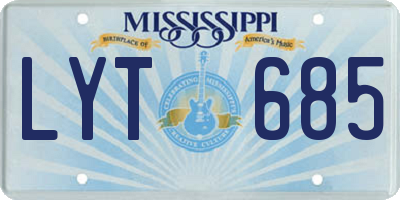 MS license plate LYT685