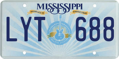 MS license plate LYT688