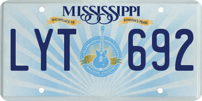 MS license plate LYT692