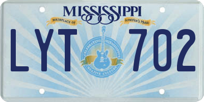 MS license plate LYT702