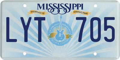 MS license plate LYT705