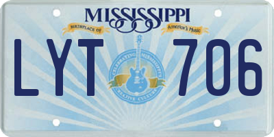 MS license plate LYT706