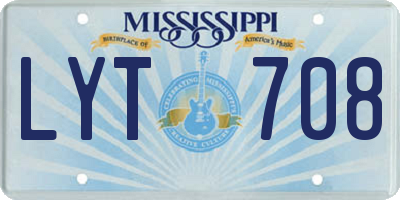 MS license plate LYT708