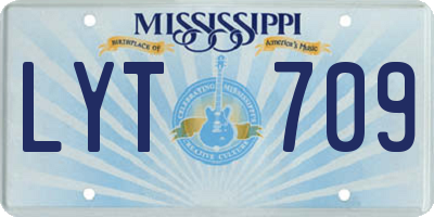 MS license plate LYT709