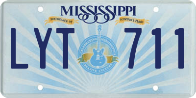 MS license plate LYT711