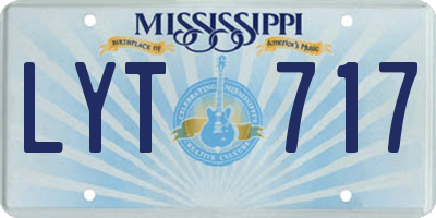 MS license plate LYT717