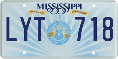 MS license plate LYT718