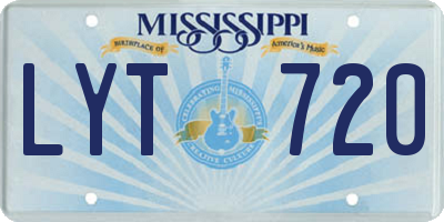 MS license plate LYT720