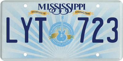 MS license plate LYT723