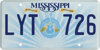 MS license plate LYT726
