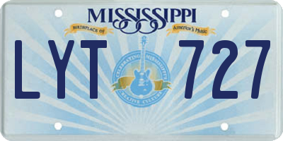 MS license plate LYT727