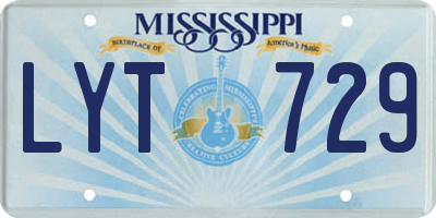 MS license plate LYT729