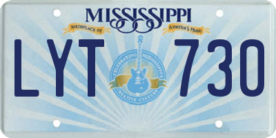 MS license plate LYT730