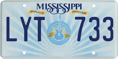 MS license plate LYT733