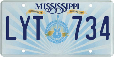 MS license plate LYT734
