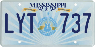 MS license plate LYT737