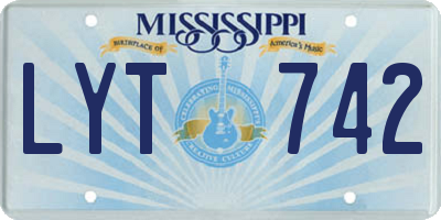 MS license plate LYT742